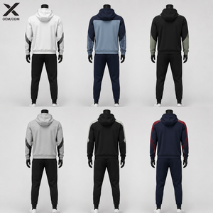 Coupe-vent à capuche pour homme X Sports City, kits d'équipe, style sportif color block en polyester, vêtement d'automne, fermeture éclair, respirant, OEM - Product Image 2