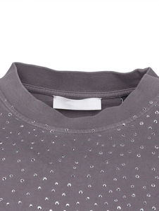 Nouveaux t-shirts tendance surdimensionnés à manches longues avec design personnalisé en strass, 100% coton, respirants et confortables pour hommes - Product Image 3