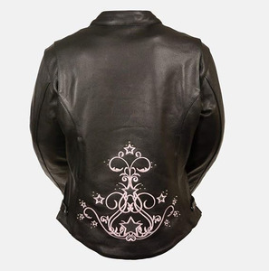 Chaqueta de Motociclista Casual de Cuero Negro Premium para Mujer SAMROZ SPORTS - Product Image 2