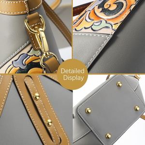 Sac à bandoulière en forme de couronne pour femmes, sac à main professionnel en cuir véritable de haute qualité, pour le bureau et les affaires - Product Image 4