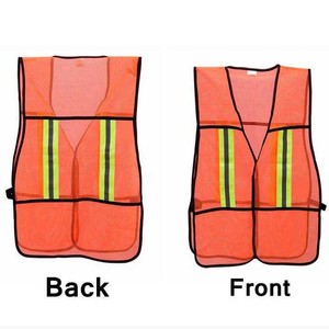 High Visibility Reflective <b>Safety</b> Vest Class 2 <b>Roadway</b> Type Customized Logo Waterproof LED Flash Workwear - Product Image 4