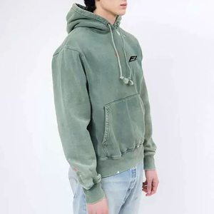 OEM Vintage Wash Oversized Distressed Men's Hoodies Streetwear <b>Paint</b> Splatter Custom Logo Heavyweight Fleece Pullover Sweatshirt - Product Image 6