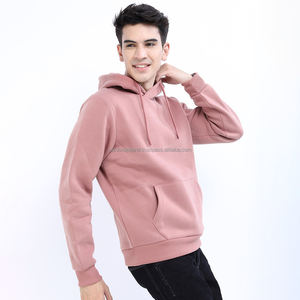 Nardon Apparel 2025 sweat à capuche léger pour hommes hiver rose clair couleur unie sweat à capuche personnalisé pour hommes - Product Image 3