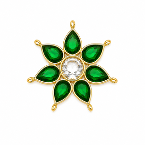Connecteur en laiton Kundan Pachi avec placage en émail doré pour la création de bijoux DIY : colliers, ras-du-cou, Maang Tikka, Hathphool, composants pour boucles d'oreilles - Product Image 2