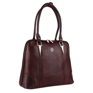 Sac fourre-tout en cuir véritable avec fermeture éclair, poignée souple, design à panneaux, style minimaliste unisexe - Product Image 3