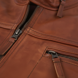 Chaqueta de Cuero Vacuno de Primera Calidad Personalizada para Hombre, Marca Privada, Proveedor OEM, Estilo Biker Cafe Racer, Logotipo y Empaque Personalizados - Product Image 3