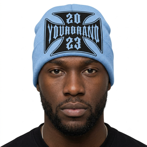Gorro de Invierno Unisex Estilo Punk con Cruz Bordada de tu Marca, Talla 56-58CM, Ropa Casual Urbana - Product Image 6