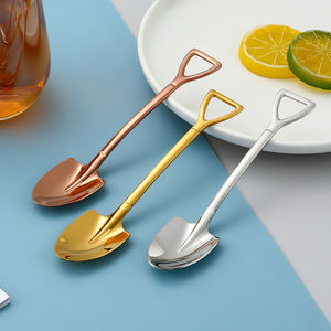 Wholesale Cute Shovel Shaped Titanium <b>Spoon</b> Set Stainless Steel Tea <b>Coffee</b> <b>Spoons</b> Christmas Gift Collection - Product Image 3