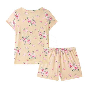 Conjunto de 2 Piezas para Mujer, Shorts de Lona sin Cuello, Camiseta de Manga Corta con Cuello en V, Tejido de Algodón, Estilo Casual de Verano con Bolsillo - Product Image 2
