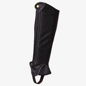 Mini-chaps d'équitation marron foncé en cuir de haute qualité, demi-chaps, vente chaude, protection des jambes équestres personnalisée en gros - Product Image 2
