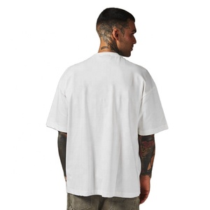 ขายส่งผู้ชายโลโก้ที่กําหนดเอง Boxy Fit Men'S TShirt ผ้าฝ้ายหนา 280gsm ไหล่ขนาดใหญ่Streetwearเสื้อยืดสําหรับชาย - Product Image 6
