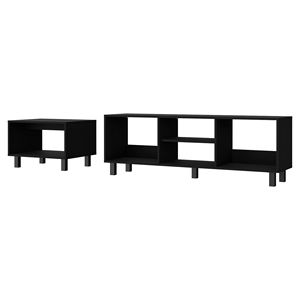 Set da soggiorno 2 pezzi nero Landon - Product Image 2