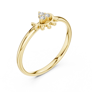 Anillo Apilable de Moda Minimalista, Anillo de Oro Amarillo Sólido de 14k con Diamantes Cultivados en Laboratorio de Corte Redondo, Anillo de Boda Clásico, Regalo para Ella - Product Image 3