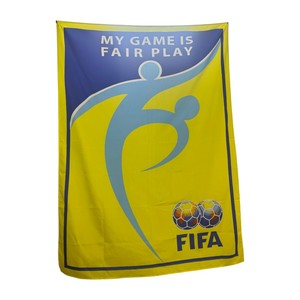 Drapeau rectangulaire personnalisé en polyester imprimé, durable, avec mât en acrylique, pour usage promotionnel - Product Image 4