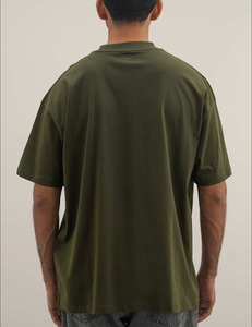 T-shirt vert olive 2026 à col rond et manches courtes, couleur unie, 100 % coton jersey, coupe décontractée pour homme, personnalisable avec logo - Product Image 6