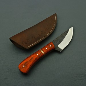 Cuchillo de Camping Compacto de Hoja Fija Forjado a Medida EDC con Mango de Pakka y Funda de Cuero OEM/ODM, Acero 12c27 de Espiga Completa - Product Image 3