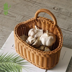 Panier de rangement en rotin tressé avec poignée, organisateur ovale pour la cuisine, présentoir à fruits, décoration intérieure, imprimé en 3D - Product Image 4