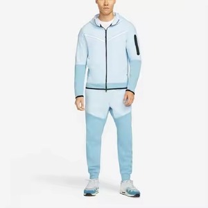 ชุดวอร์มลำลองแบบสองชิ้น มีฮู้ด สีพื้น ขายดี แฟชั่นผู้ชาย ทรงปกติ ซิป ผ้าหนา 100% ผ้าฝ้าย - Product Image 1