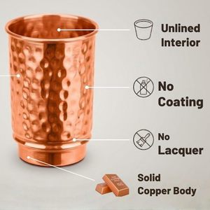 100% Pure <b>Copper</b> Handcrafted Hammered Tumblers BPA Free Eco-Friendly Leak Proof Reine International Christmas New Year Gifts - Product Image 3