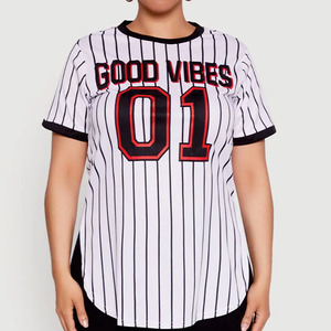 Maillot de football américain respirant en maille personnalisé pour femme, à rayures fines, grande taille, décontracté, pour équipe, OEM, marque privée, haut de sport - Product Image 5
