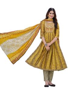 ชุดราตรีสำหรับสุภาพสตรี,เสื้อคลุมคู่กางเกง Kurti สำหรับใส่ในงานเทศกาล - Product Image 1