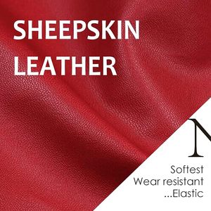 Leather <b>Gloves</b> Women Winter Full-Hand Touch Screen Warm Driving <b>Gloves</b> Lambskin Cashmere lined Red - Product Image 3