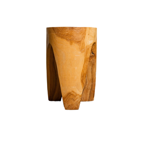 Tabouret trépied ARTERRA en teck massif de luxe pour villa, hôtel et appartement - Sièges polyvalents pour espaces rustiques/modernes, fabriqué à la main - Product Image 2