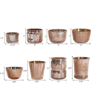 Portavelas de Vidrio Art Deco Moderno, Dorado, Impermeable y Duradero, Ecológico, Autoadhesivo para Uso en Interiores, Sala de Estar - Product Image 4