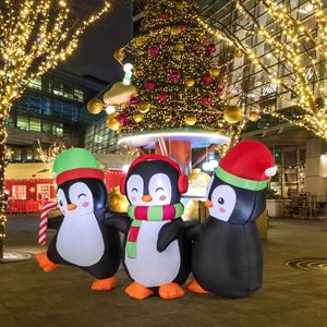 Famiglia di Pinguini Gonfiabili Natalizi con Luci LED Integrate per Decorazioni Esterne Festive - Product Image 2