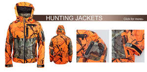 Vestes et pantalons de chasse robustes, imperméables, respirants, isolants thermiquement, camouflage orange, design personnalisé, vente en gros OEM. - Product Image 6