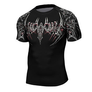 เสื้อกีฬาผู้ชายแบบรัดรูปลายสัตว์ถักทอทรงพอดีตัวแขนสั้นสำหรับออกกำลังกายวิ่งฟิตเนสแห้งเร็ว - Product Image 5