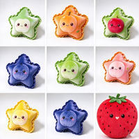 Coussin décoratif en forme d'étoile de fruit en peluche douce et unique pour canapé, coussin en peluche décoratif en forme d'étoile de fruit de dessin animé pour chambre à coucher