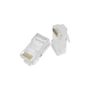 RJ45 pha lê đầu Cat6/CAT5E Keystone Jack 8P8C 1U 3U mạ vàng thông qua lỗ nối che chắn trong suốt mạng cắm - Product Image 2