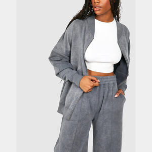 Conjunto Deportivo Personalizado para Mujer, Liso, Transpirable, 100% Algodón, Dos Piezas, para Adultos, Gimnasio, Venta al Por Mayor, Ropa de Moda - Product Image 6