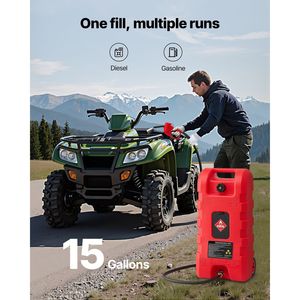 Contenitore Portatile per Carburante da 15 Galloni con Pompa Manuale a Gravità, Ruote e Tubo di Erogazione da 3 Metri per Bombole di Gas - Product Image 2