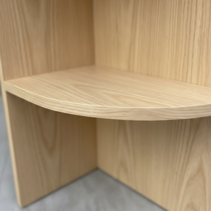 Table d'appoint moderne pour chambre et salon, étagère en bois d'hévéa écoresponsable du Vietnam et placage MDF, design gonflable, garantie 1 an - Product Image 6