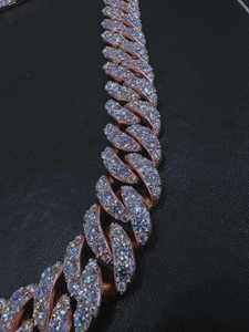 Cadena Cubana de Plata de Ley 925 Bañada en Oro con Moissanita, Estilo Hiphop, Certificada por GRA, Collares para Fiesta - Product Image 5