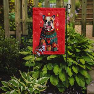 Bandera de jardín de Navidad de vacaciones de Bulldog inglés Multicolor, bandera decorativa de buzón para ilustraciones de Patio, Banner de patio para camas de flores - Product Image 2