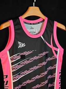 Maillot de netball personnalisé PUFFIN SPORTS sans manches, col en V, impression sublimée, évacuation de l'humidité, 100 % polyester, coupe athlétique pour homme - Product Image 6