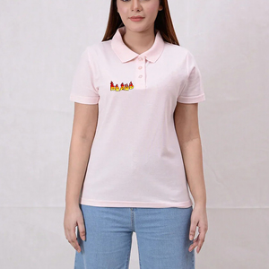 Chemise décontractée pour femme, couleur unie personnalisée, tissu tricoté 100% coton, logo brodé personnalisé, respirante, écologique - Product Image 1