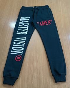 Slim Fit Hombres 100% Algodón 450 GSM Fleece Pantalones de chándal Colores personalizados Bordado Impreso Logo Bolsillo Cintura elástica Servicio OEM - Product Image 1