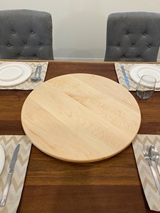 Wood Double Tier Rotating Tray Smooth-Spin Lazy Susan for Tabletop Spice Serving - Product Image 3
