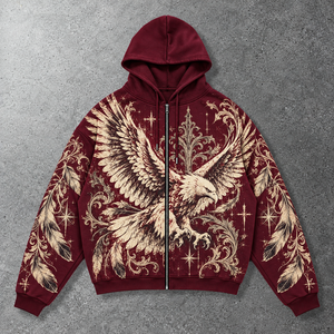 Sudaderas con estampado botánico, ilustración de polilla, cremallera frontal, diseño personalizado, ropa de calle, moda, estilo diario, ropa de fin de semana - Product Image 4