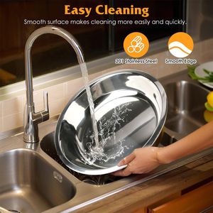 Set di 4 Scaldavivande Rotondi in Acciaio Inox da 4,76QT, Supporti Spessi per Buffet, Ideali per Hotel e Ristoranti - Product Image 4