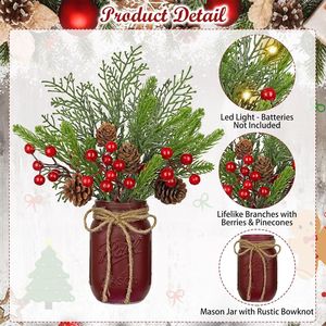 Décorations de table de Noël avec des feuillages artificiels, des pommes de pin et des baies pour votre table de Noël - Product Image 1