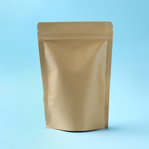 Sac en papier kraft LQ & APN avec fermeture à glissière, fond plat, pochette recyclable pour l'emballage alimentaire et les boissons, personnalisable - Product Image 1
