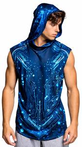 Hoodie de football sans manches pour homme, en polyester/coton molletonné, coupe oversize, imperméable et coupe-vent, idéal pour les ligues sportives. - Product Image 3