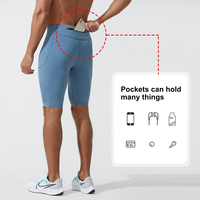 Shorts de fitness à compression pour hommes, avec poches, haute élasticité, respirants, coupe-vent, fermeture à cordon, doublure en maille, séchage rapide