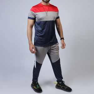 Ensemble de survêtements d'été pour hommes avec logo de marque personnalisé imprimé, prix de gros à faible MOQ, nouvelle mode, survêtement pour hommes pour activités de plein air - Product Image 3