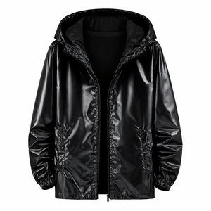 Veste à capuche épaisse et brillante camouflage pour homme, avec logo sur le devant, idéale pour les soirées et les clubs, coupe droite, manches classiques - Product Image 5